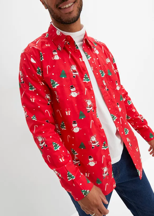 Camicia a maniche lunghe natalizia, bonprix