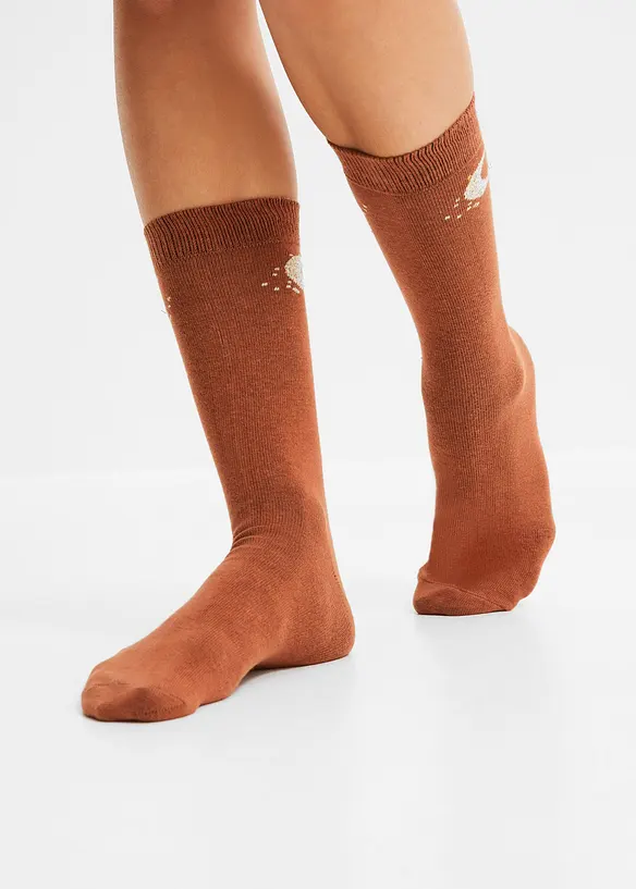 Calzini (pacco da 5 paia) con filato glitterato e cotone biologico, bpc bonprix collection