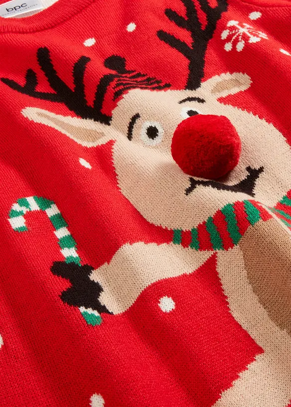 Maglione natalizio con renna, bonprix