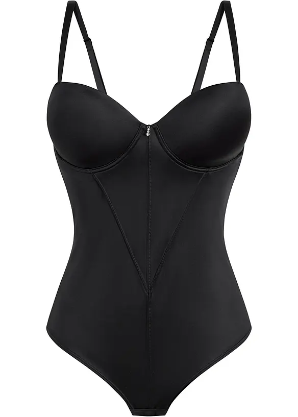 Body con perizoma, ferretto e materiale lucido, BODYFLIRT