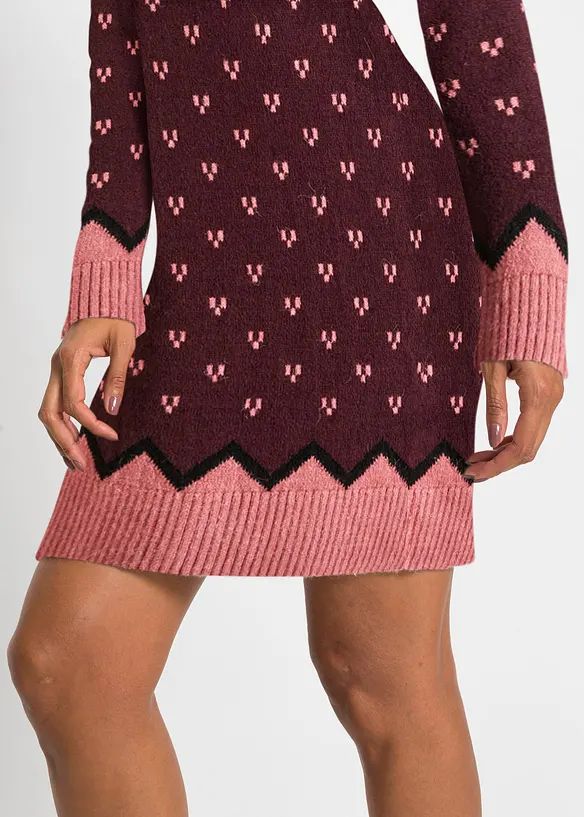 Abito in maglia in fantasia norvegese, bonprix