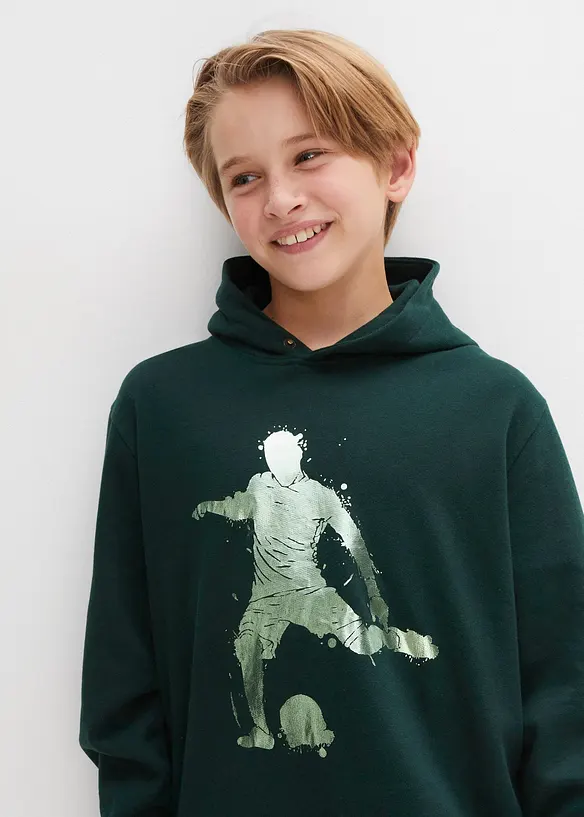 Felpa con cappuccio in misto cotone morbido, bonprix