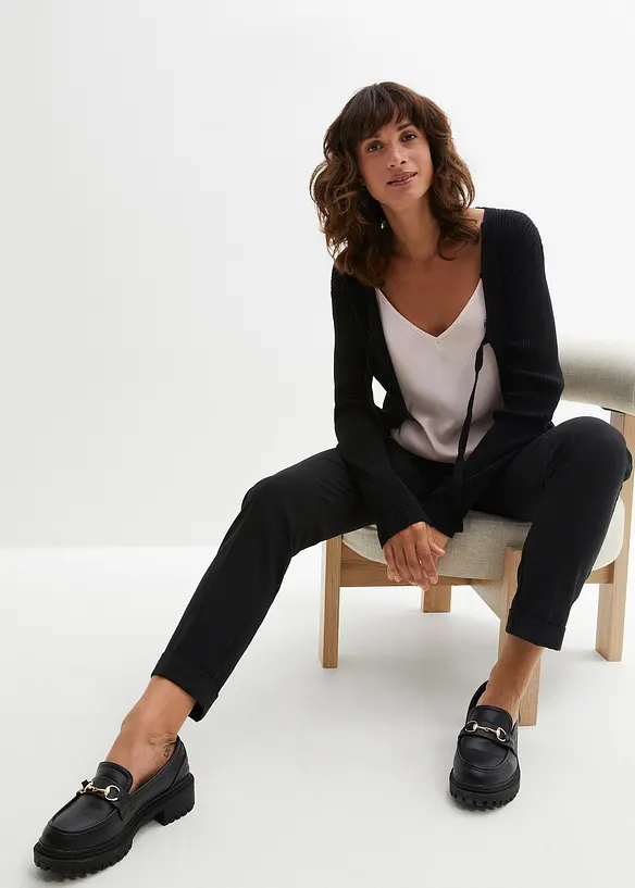 Pantaloni con pinces ed elastico in vita, bonprix
