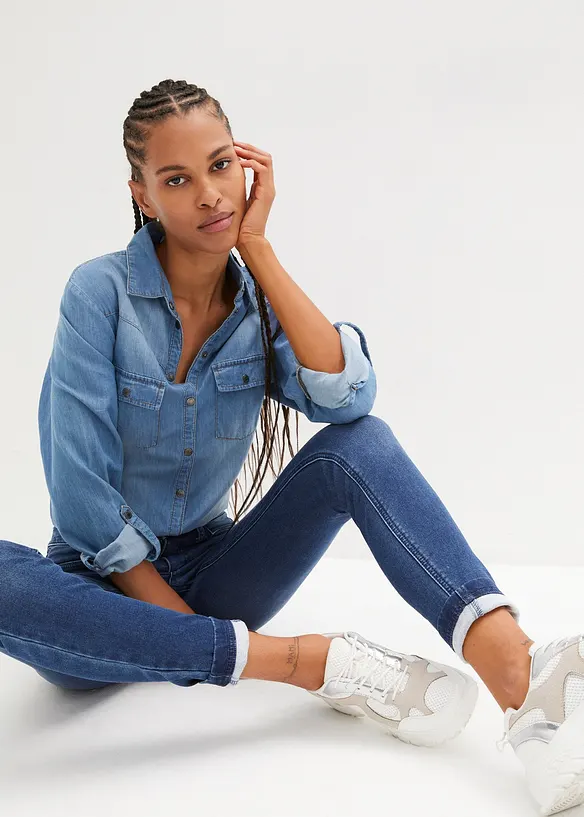 Jeans skinny termici, vita media, bonprix