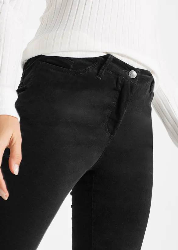 Pantaloni di velluto elasticizzati, slim fit, bonprix
