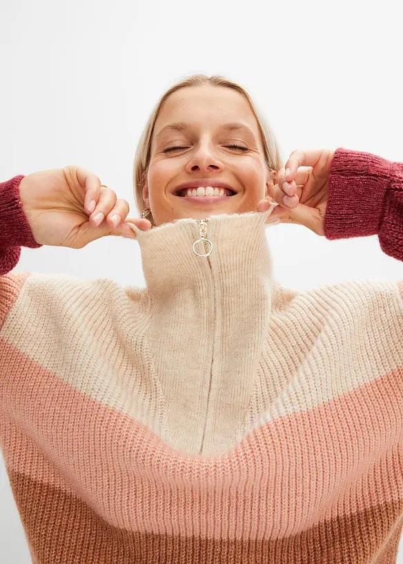 Maglione con zip, bonprix