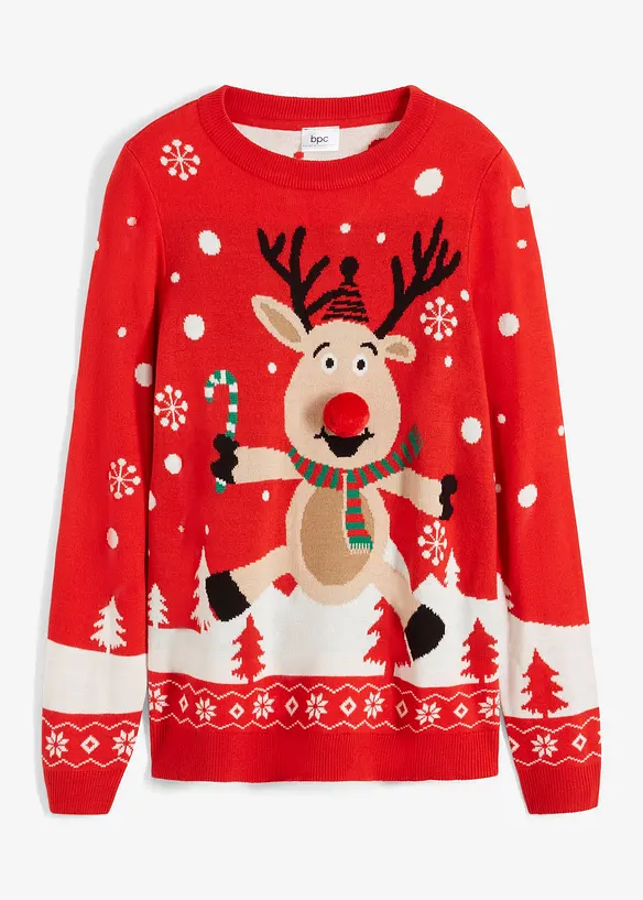 Maglione natalizio con renna, bonprix