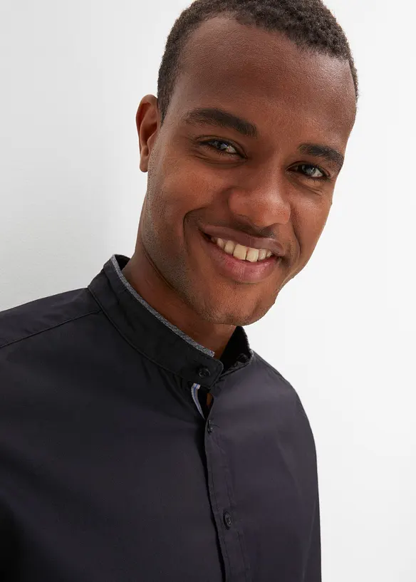 Camicia a maniche lunghe con colletto alla coreana, bpc selection