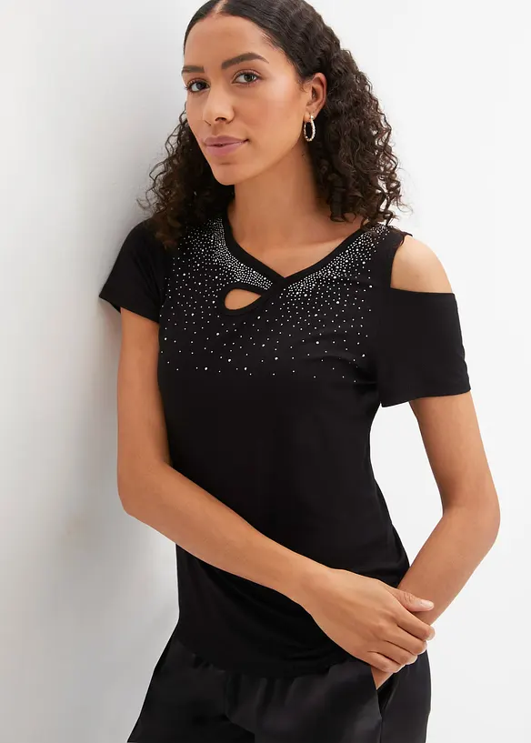 Maglia con strass e cut-out, BODYFLIRT