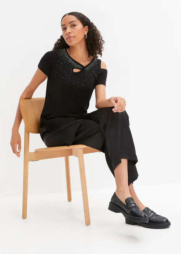 Maglia con strass e cut-out, BODYFLIRT