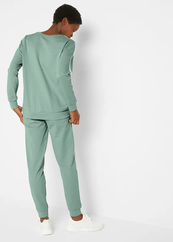Tuta sportiva in puro cotone (set 2 pezzi), bonprix