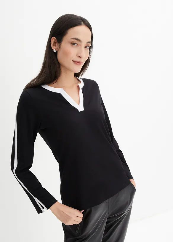 Maglia a maniche lunghe con spacchi a fondo manica, bonprix
