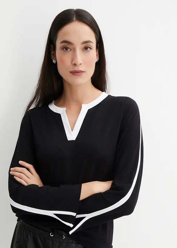 Maglia a maniche lunghe con spacchi a fondo manica, bonprix