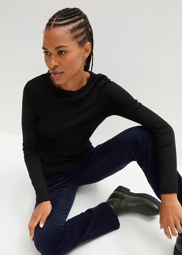 Maglia a maniche lunghe in puro cotone biologico, bonprix