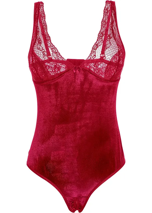 Body ouvert in velluto, bonprix