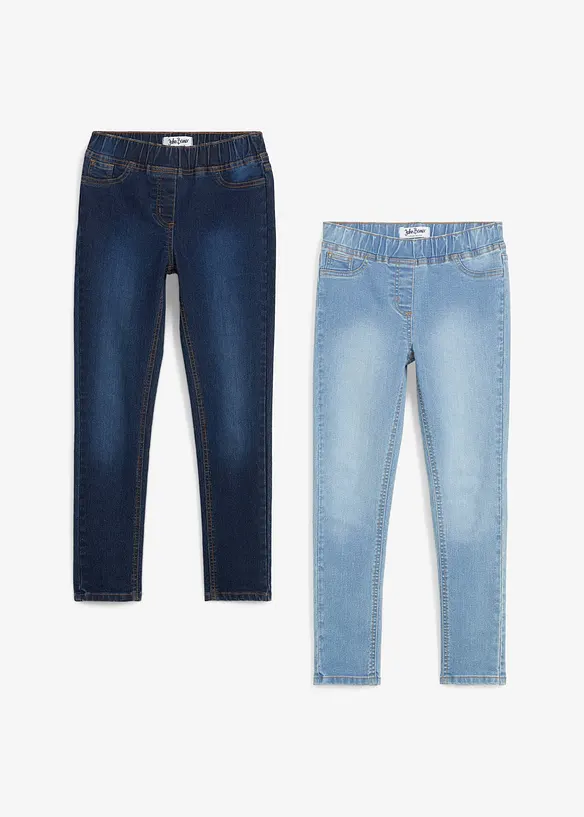 Jeggings a vita media (pacco da 2), bonprix