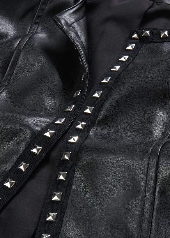 Blazer in similpelle con borchie, bonprix