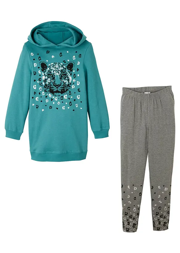 Felpa e leggings in misto cotone biologico (set 2 pezzi), bonprix