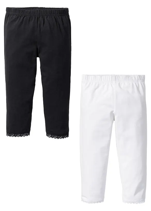 Leggings a pinocchietto con cotone biologico (pacco da 2), bonprix