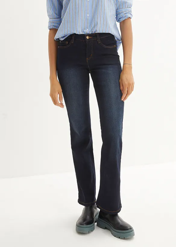 Jeans bootcut con effetto modellante, vita media, bonprix