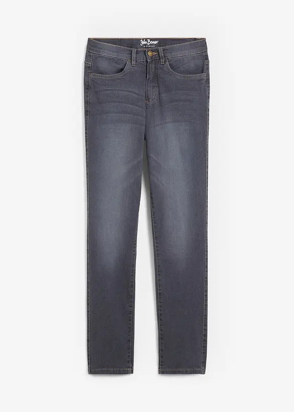 Jeans straight ultra morbidi, vita media, bonprix