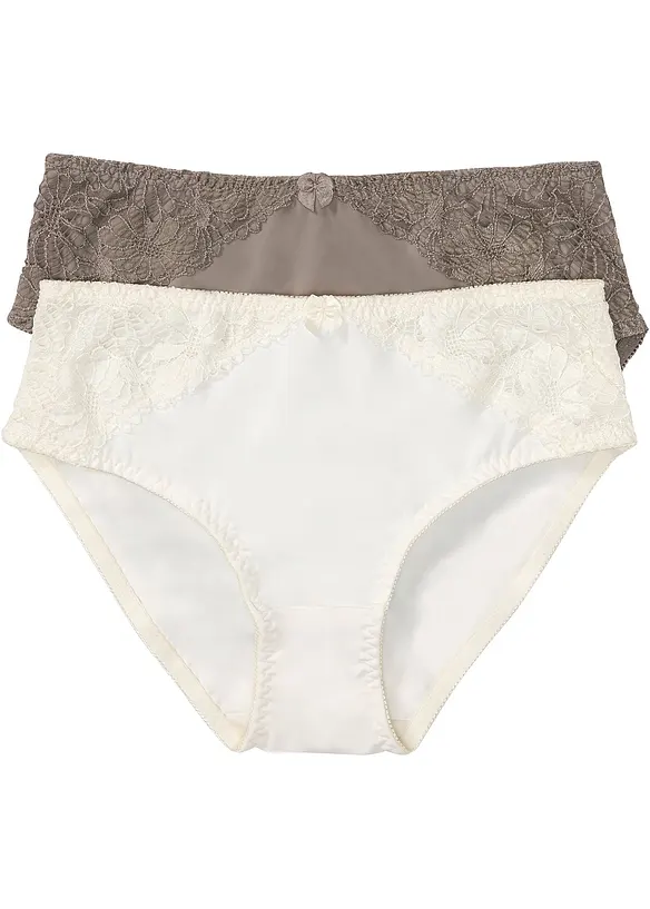 Slip alto con pizzo (pacco da 2), bonprix