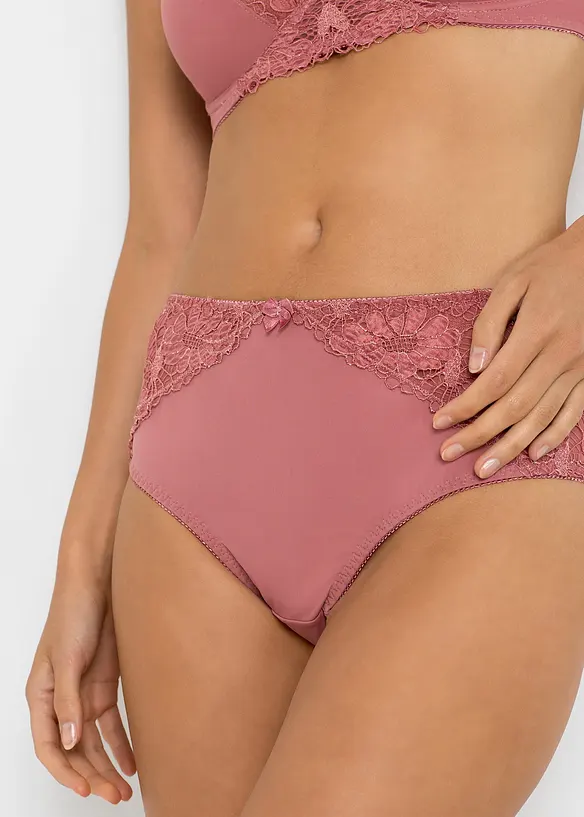 Slip alto con pizzo (pacco da 2), bonprix