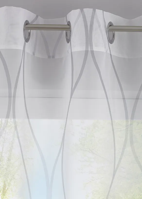 Tenda trasparente in fantasia ad onde con poliestere riciclato (pacco da 1), bonprix