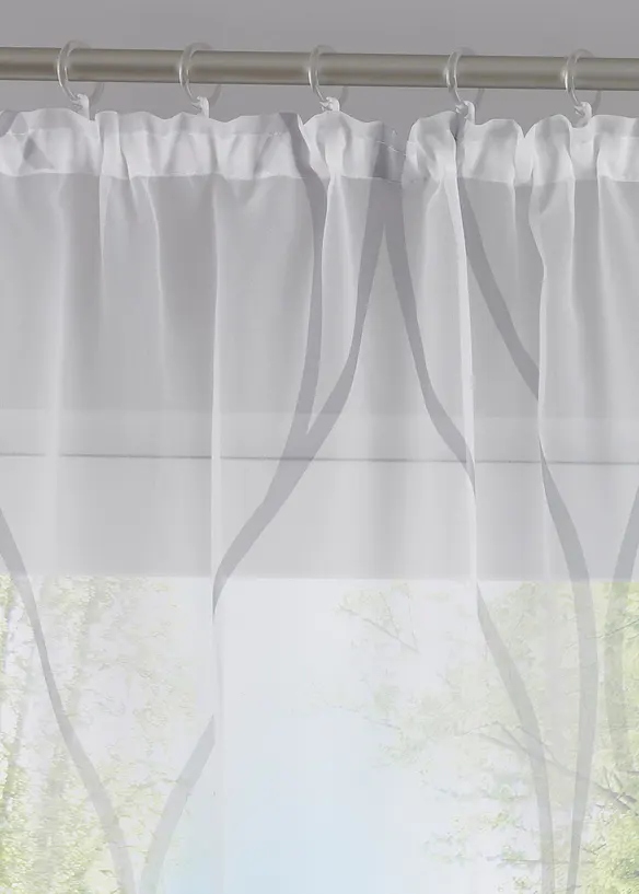 Tenda trasparente in fantasia ad onde con poliestere riciclato (pacco da 1), bonprix