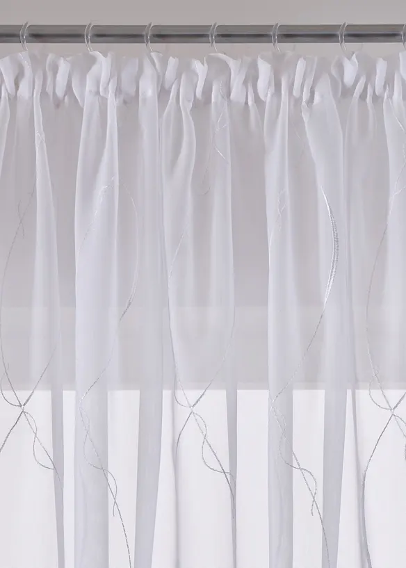Tenda trasparente ricamata con poliestere riciclato, bonprix