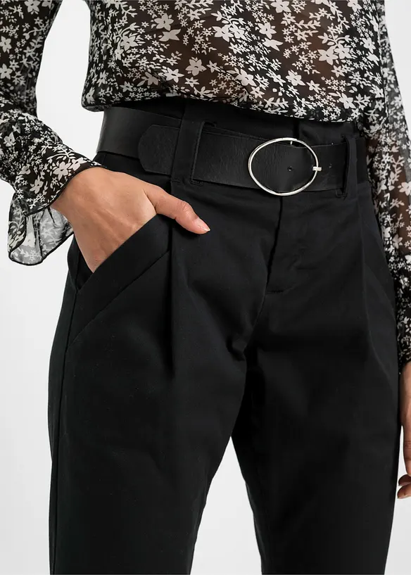 Pantaloni con pinces in cotone, bonprix