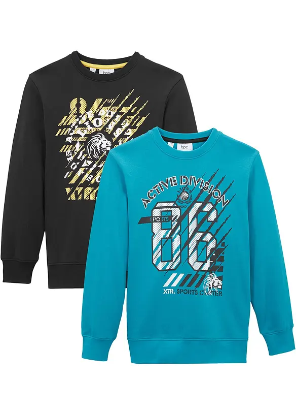 Felpa in puro cotone biologico (pacco da 2), bonprix