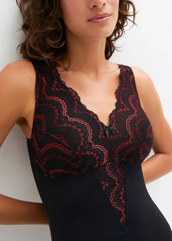Body modellante decorato con effetto modellante medio, bonprix