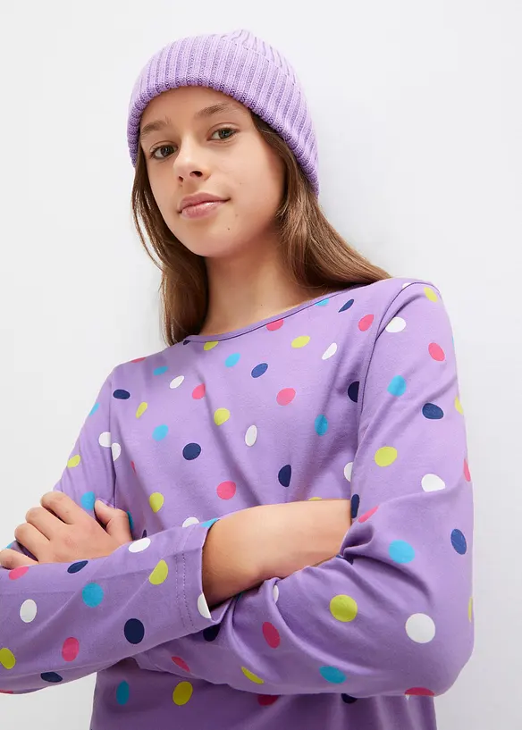 Maglia a maniche lunghe in puro cotone biologico (pacco da 3), bonprix
