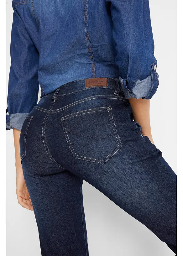 Jeans boyfriend elasticizzati e confortevoli, vita media, bonprix