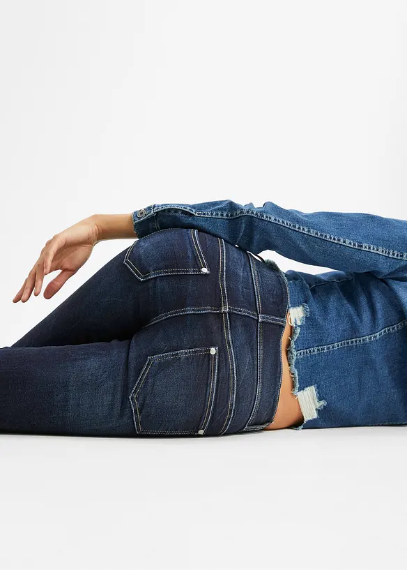 Jeans bootcut elasticizzati, vita media, bonprix