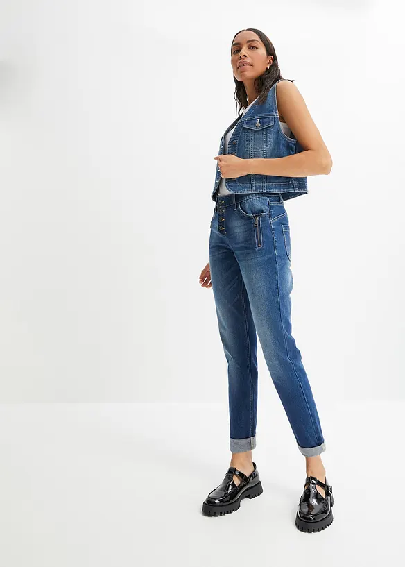 Jeans boyfriend, vita media, bonprix