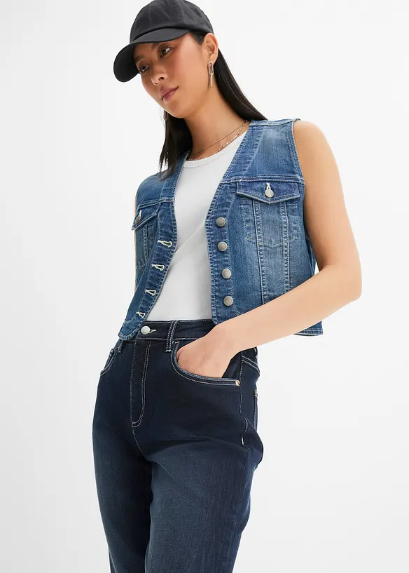 Jeans elasticizzati straight, vita alta, bonprix