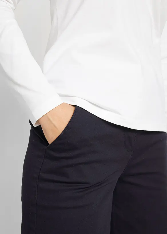 Maglia a maniche lunghe con scollo a V in cotone biologico, bonprix