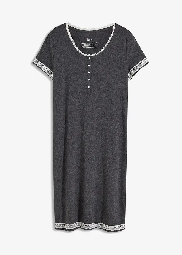 Camicia da notte con bottoni e spacco, bonprix