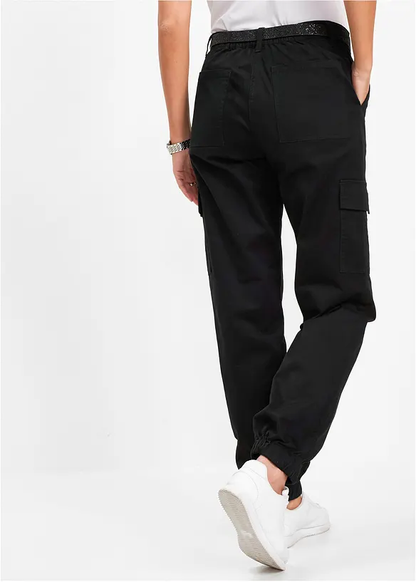 Pantaloni cargo elasticizzati con cotone, bonprix
