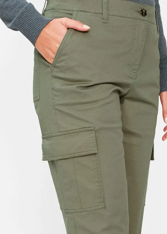 Pantaloni cargo elasticizzati con cotone, bonprix