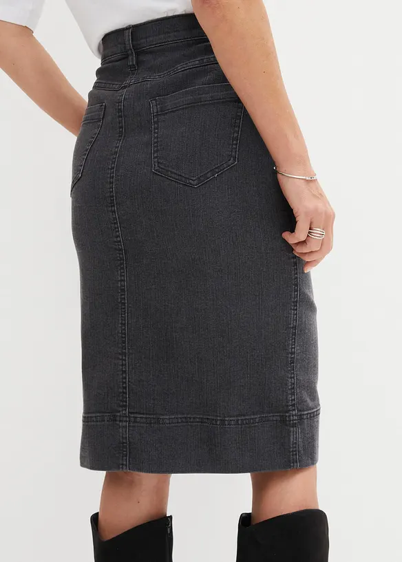 Gonna di jeans con bottoni decorativi, bonprix