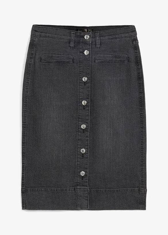 Gonna di jeans con bottoni decorativi, bonprix