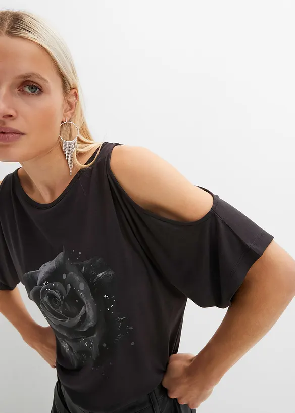 Maglia con cut-out in viscosa, bonprix
