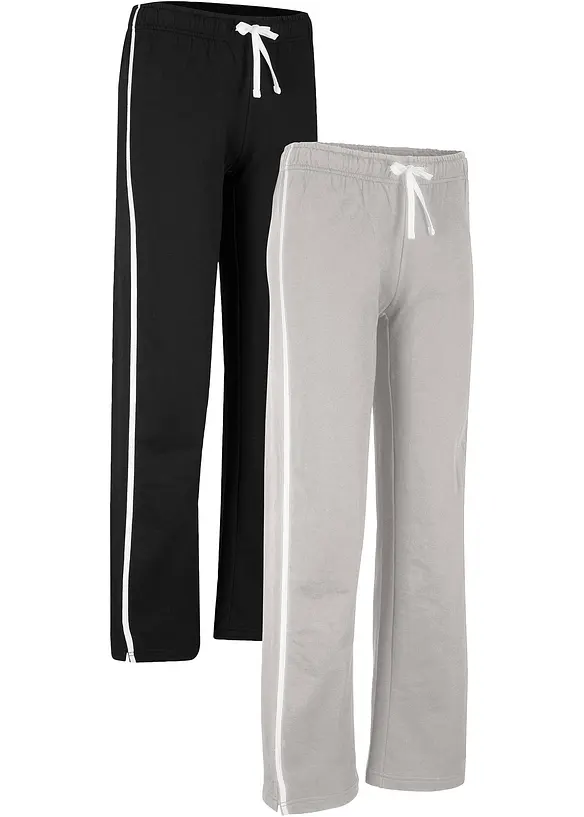 Pantaloni in felpa di puro cotone pesante (pacco da 2), bonprix