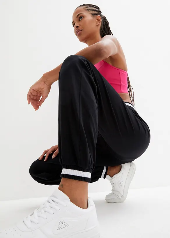 Pantaloni in felpa di misto cotone elasticizzato, bonprix