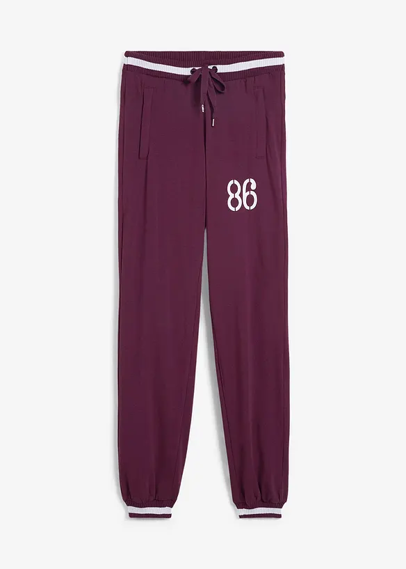 Pantaloni in felpa di misto cotone elasticizzato, bonprix