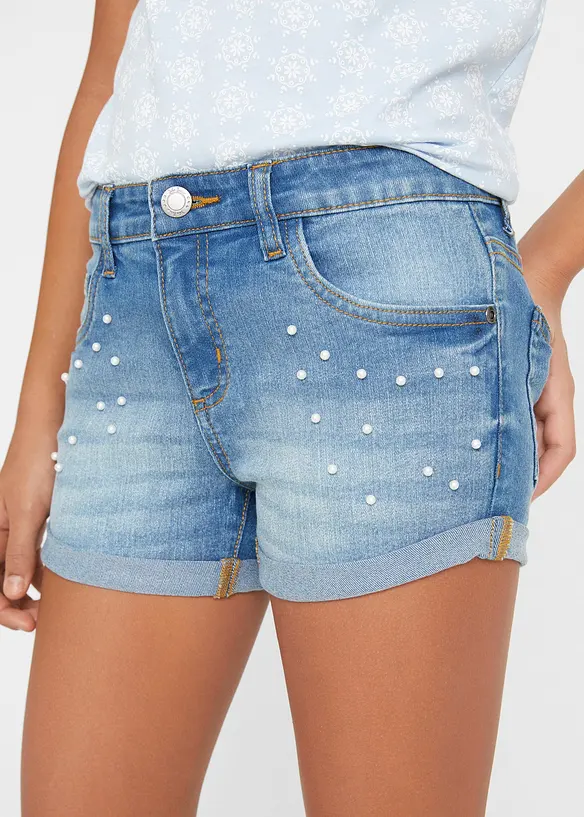 Shorts di jeans a vita media, bonprix