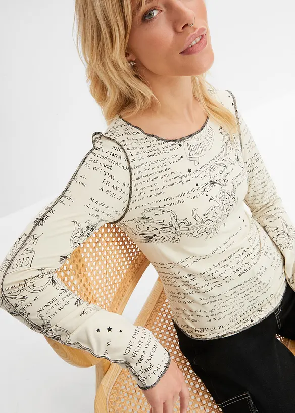 Maglia a maniche lunghe in viscosa morbida, bonprix
